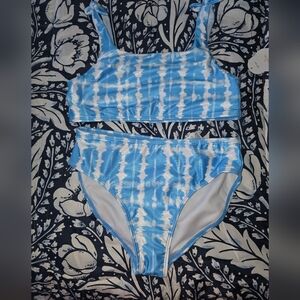 Wonder Nation Blue and White Tie-Dye Bikini